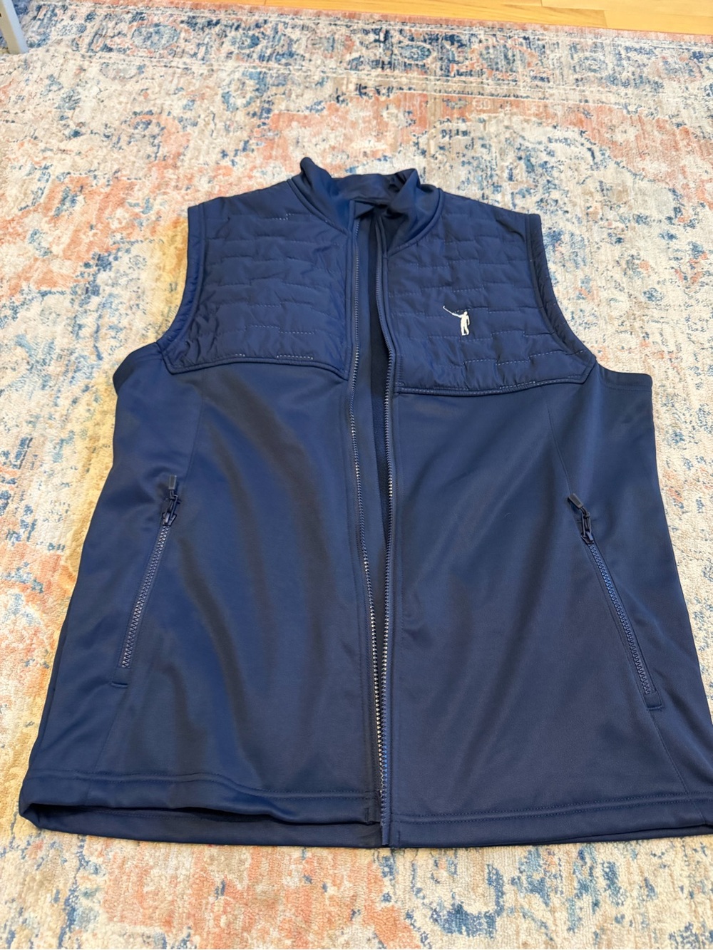 No Laying Up-  Navy Quilted Chest Softshell Vest - Levelwear